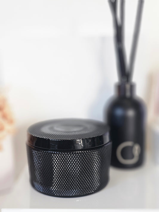 Black Satin Candle Jar