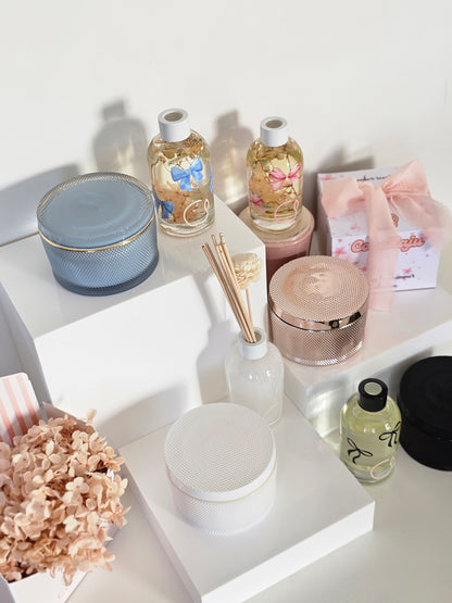 Gold Baby Blue Candle Jar