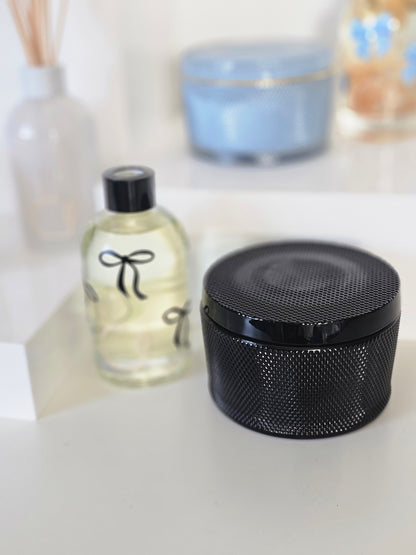 Black Satin Candle Jar