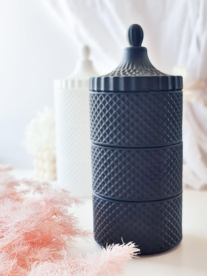 Triple Candle Geo Black Jars 120hours