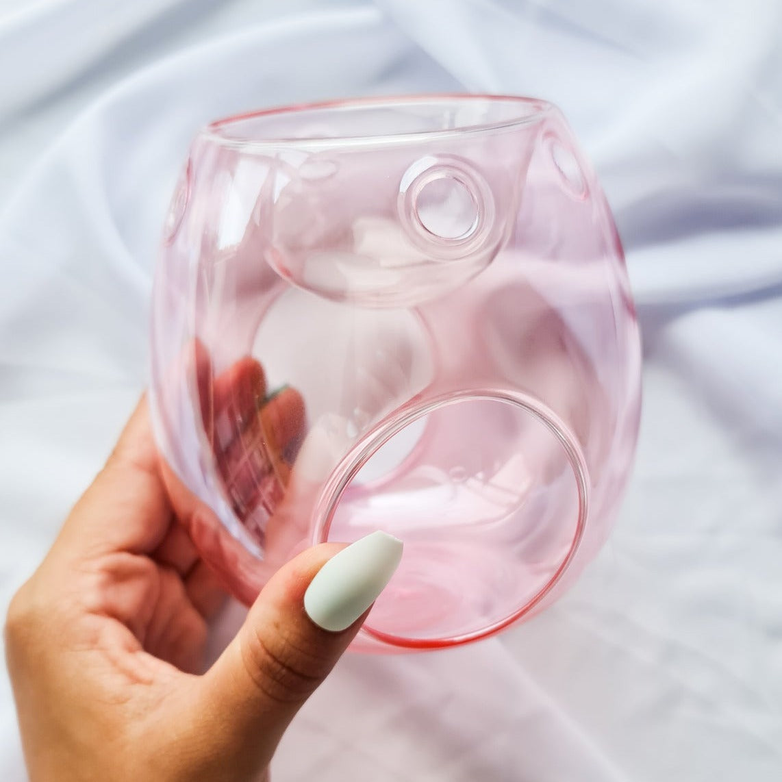 Clear pink Wax Melter - Warmer -oil burner